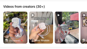 User-generated TikTok Shop videos featuring creators reviewing and demonstrating a fast charging charging cable.