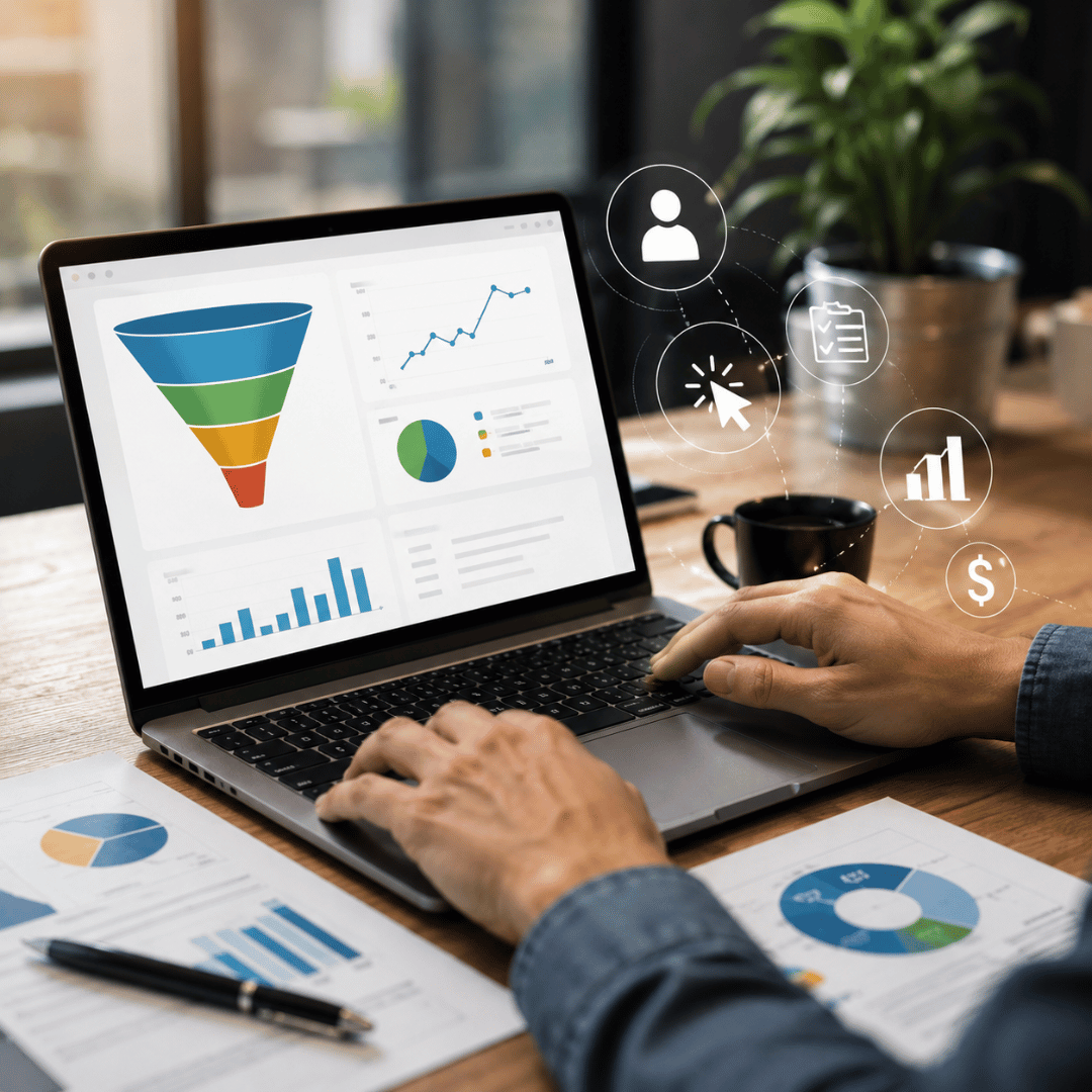 Conversion Rate Optimisation CRO website analytics and conversion performance dashboard