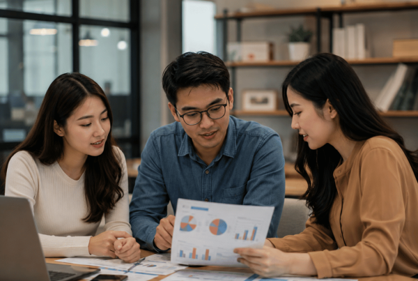 Social media marketing strategy meeting for business growth and online marketing