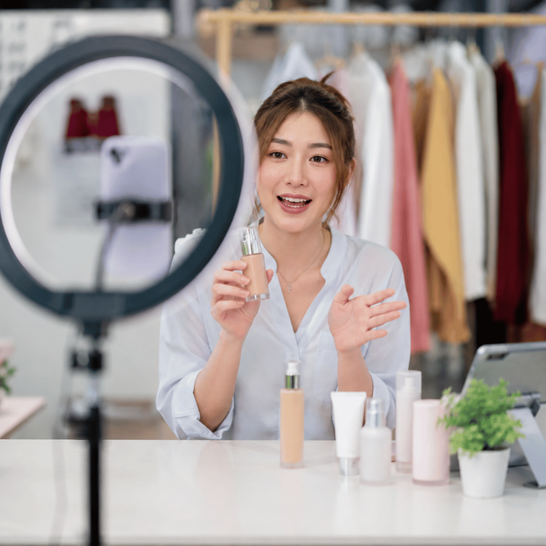 TikTok Live host streaming a product demonstration to engage customers and boost business sales
